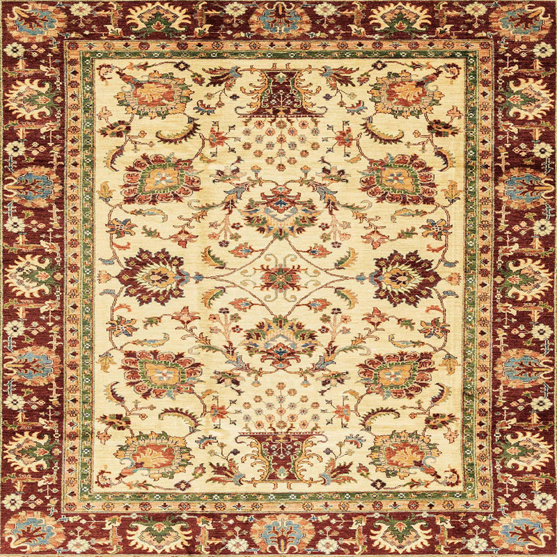 Tapis abstrait moderne 3236, Carré 6 pi