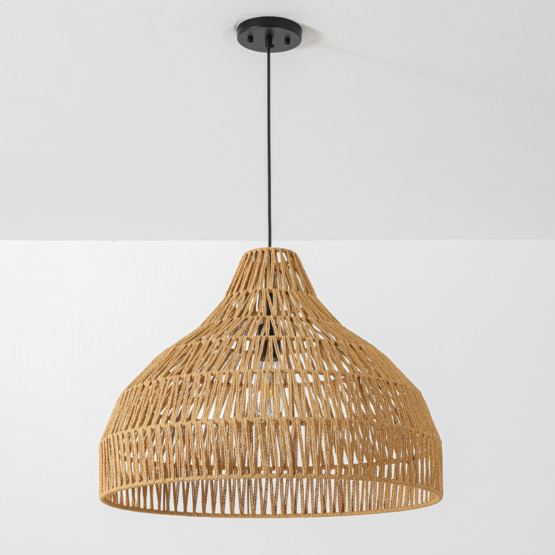 Luminaire suspendu corde tissée à intensité variable 1 lumière Naturaweave