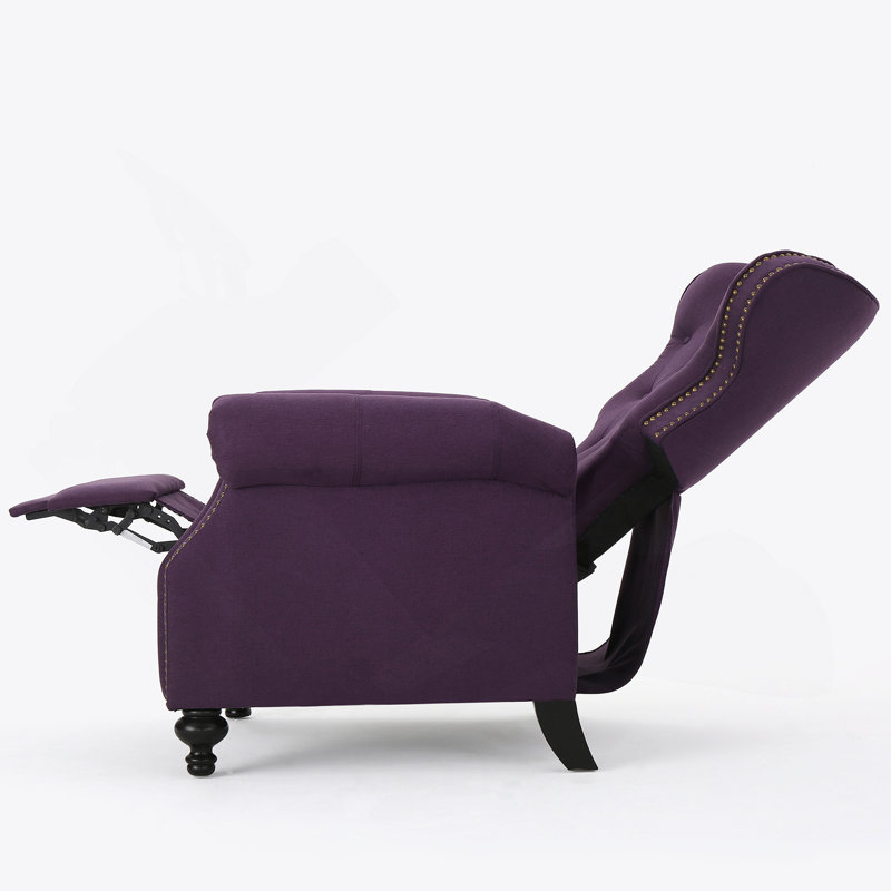 Fauteuil inclinable avec accoudoirs roulés prune Accents