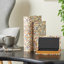 Boîte de rangement en simili cuir Cole et gris avec motifs géométriques multicolores-77001239