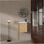 Ensemble de meuble-lavabo mural 18,5 po avec lavabo en résine, porte simple fermée, ensemble d'armoires de salle de bain, panneau de fibres à densité moyenne, bois naturel (KD-Packing)
