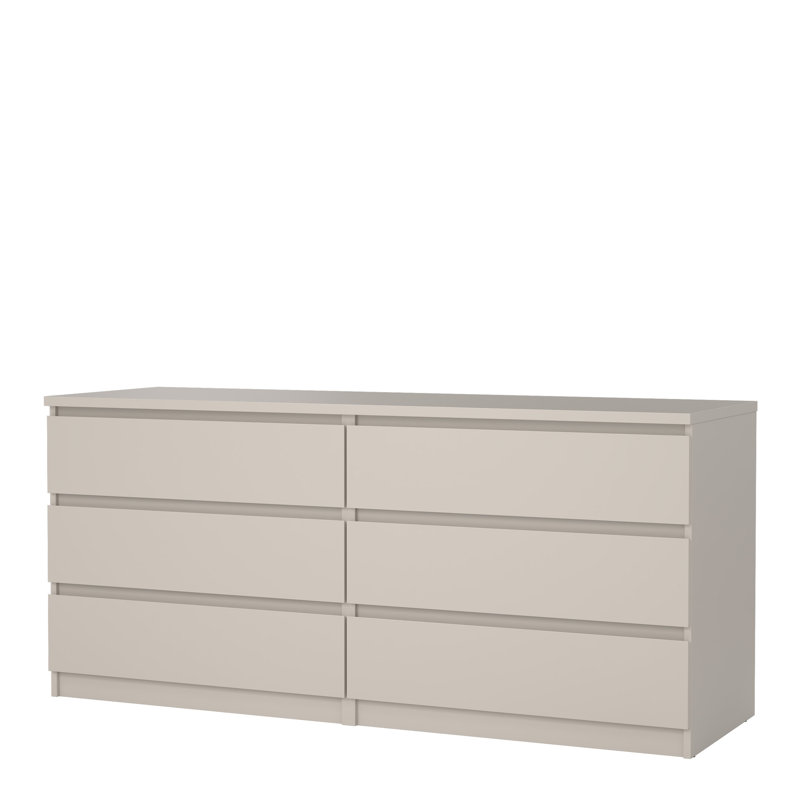 Razhane Wide Chest of 6 Drawers (3+3), Cashmere