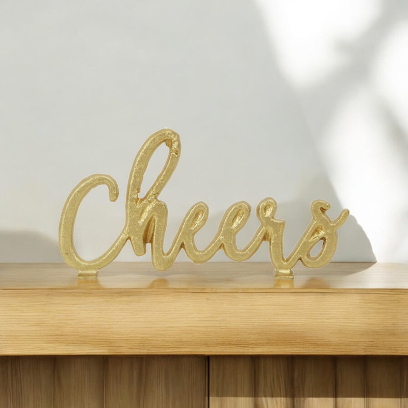 Cendrillon Text & Numbers Figurines & Sculptures, Gold