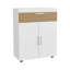 Range-chaussures, 3 portes, 3 tablettes, 4 pieds, chêne blanc / naturel