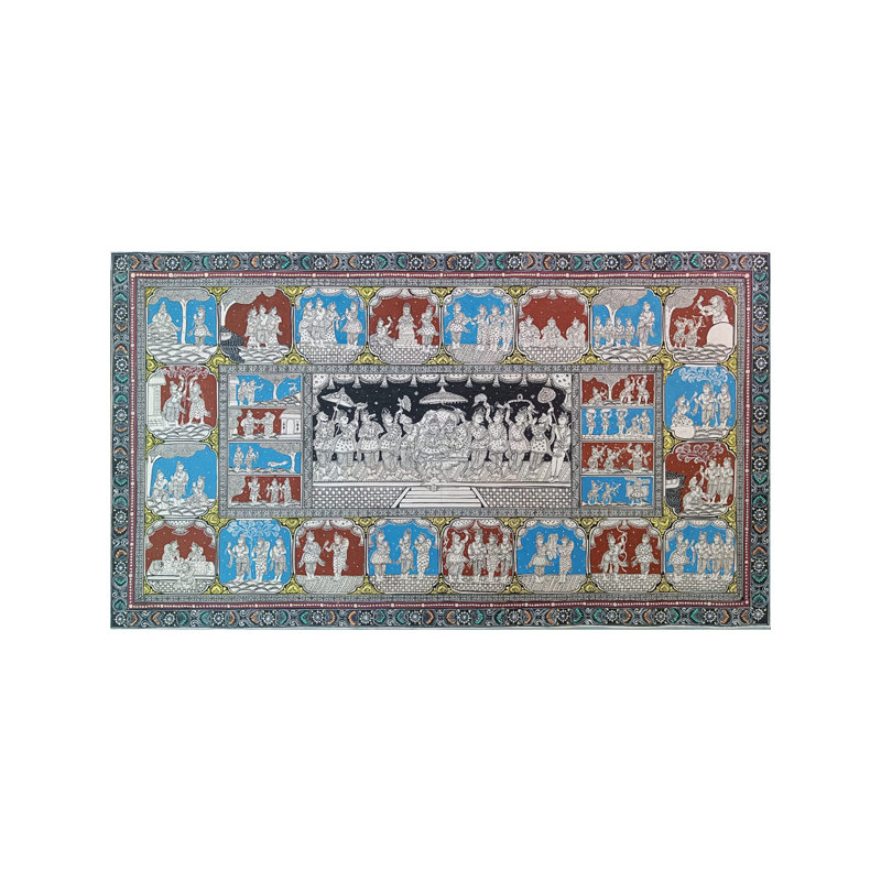 Histoire du Ramayan |  Couleurs de pierre sur toile faite à la main | Par Sachikant sahoo
