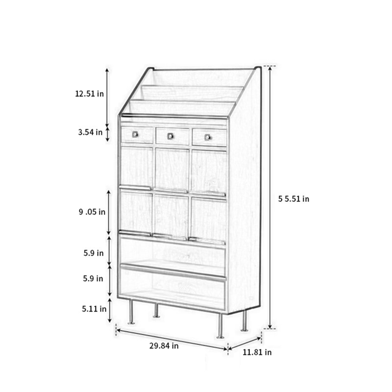 Bibliothèque d'avocat H 55,51 "x l 29,84"