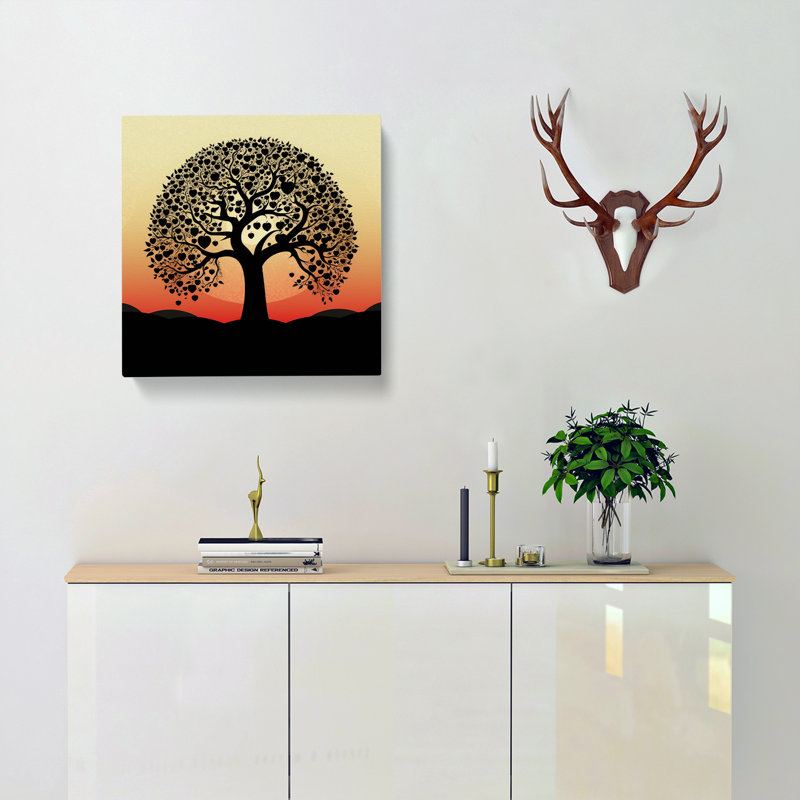 Apple Tree Silhouette - No Frame Print, 35cm H x 35cm W x 3cm D