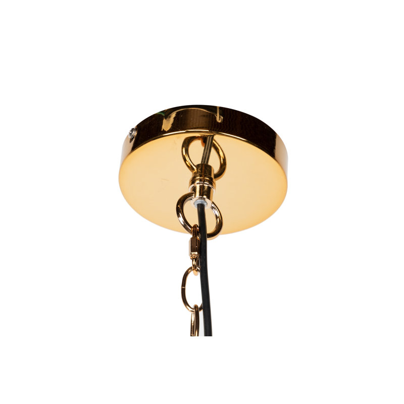1 - Light Drum Pendant, Green/Orange