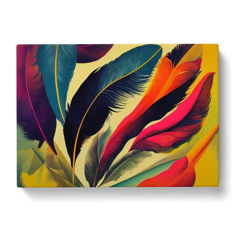 Bold Bird Feathers - Wrapped Canvas, 50cm H x 76cm W x 3cm D