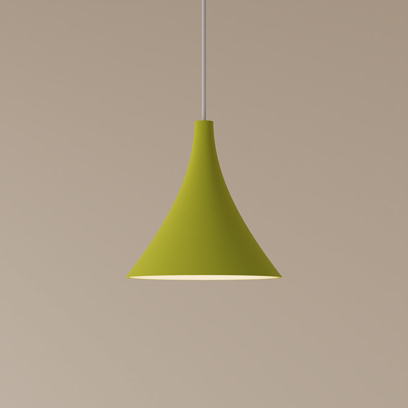 Gota Pendant Light, Sage, White, 14" H x 9.84" W x 9.84" D