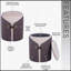 Repose-pieds élégant à deux tons avec rangement caché et accents dorés, parfait pour le meuble-lavabo ou le salon