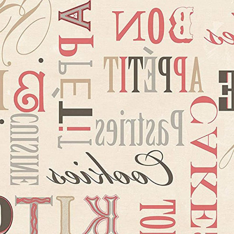 Rouleau de papier peint L 32,7 pi x l 20,5 po, L 32,7 po x l 20,5 po, Rouge / beige / argent pâle