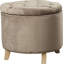 Repose-pieds de rangement rond capitonné Maiden-91029064