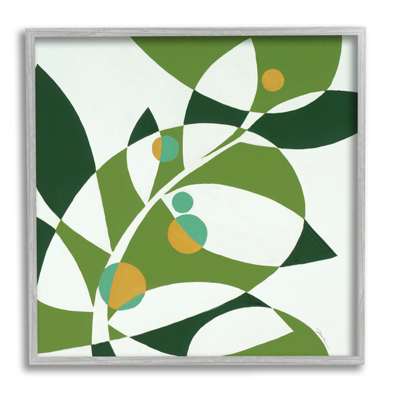 Stupell Industries Botanical Abstract Leaf Framed Giclee Art Design By Liz Jardine, H 17 po x l 17 po x P 1,5 po