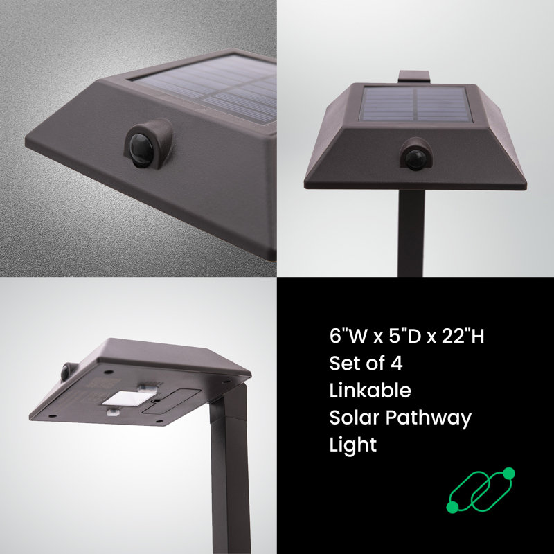 Solar Powered Integrated LED Pathway Light, Bronze