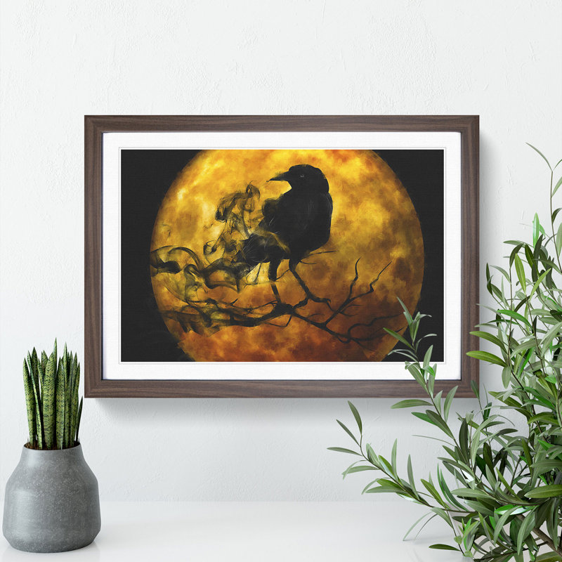 Raven Bird Vol.3 - Framed Print, 27cm H x 36cm W x 2cm D, Walnut Framed