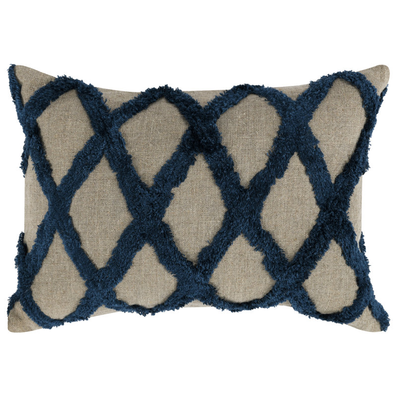 Evangeline Rectangular Pillow Cover & Insert, 14" x 20", Blue Geometric
