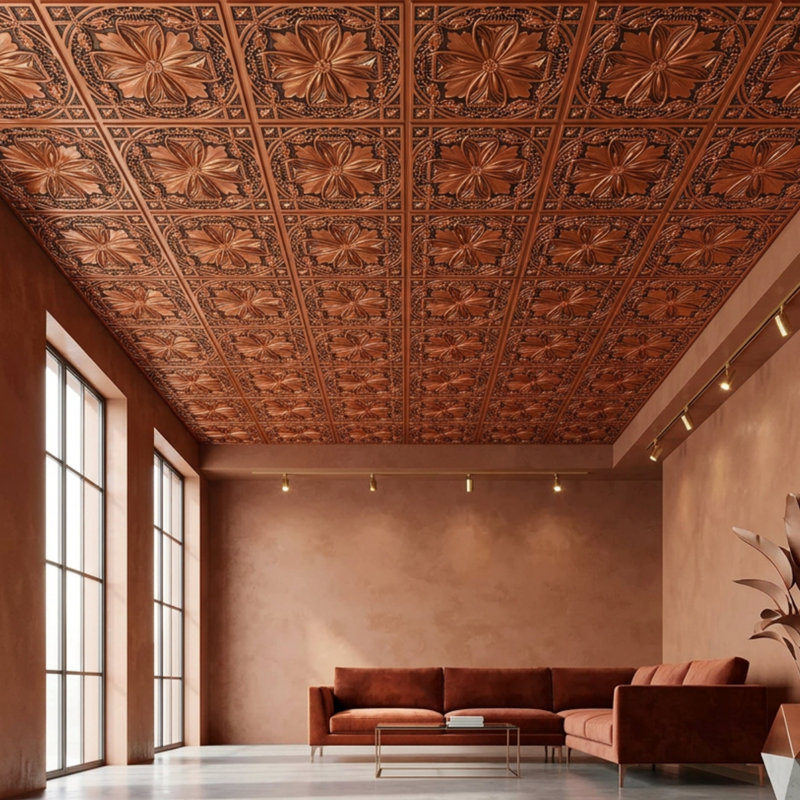Pavillon de jardin Milan x 2 pi Tuile de plafond à poser ou à coller, Aged Copper