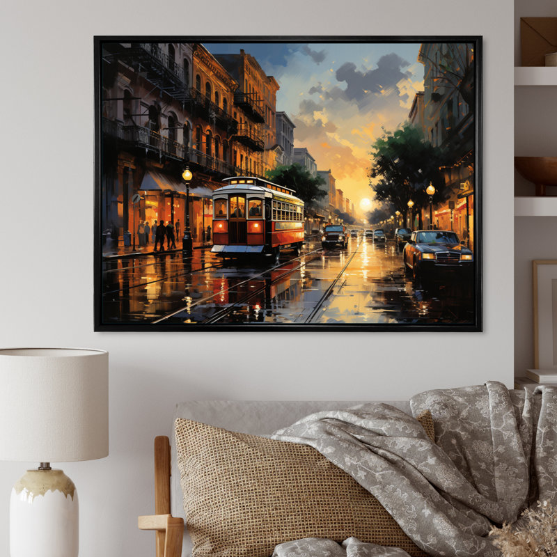 «New Orleans Cityscape Comes Alive At Night I - New Orleans», reproduction sur toile encadrée, H 24 po x l 32 po x P 1 po