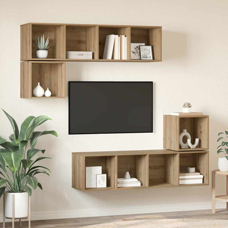 TV Cabinet Set 4 Pcs 37 X 37 X 142.5 Cm, Artisan Oak