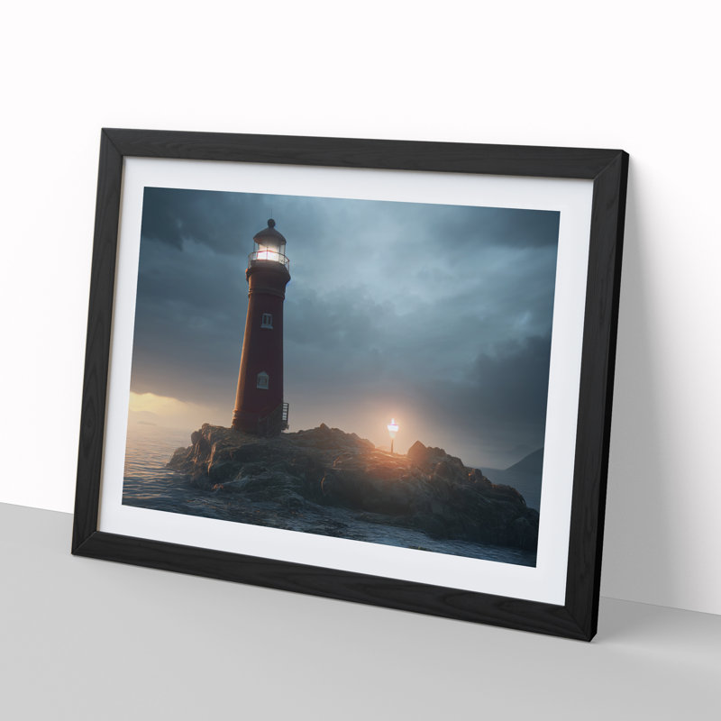 Showstopping Lighthouse - Framed Print, Black, 46cm H x 64cm W x 2cm D