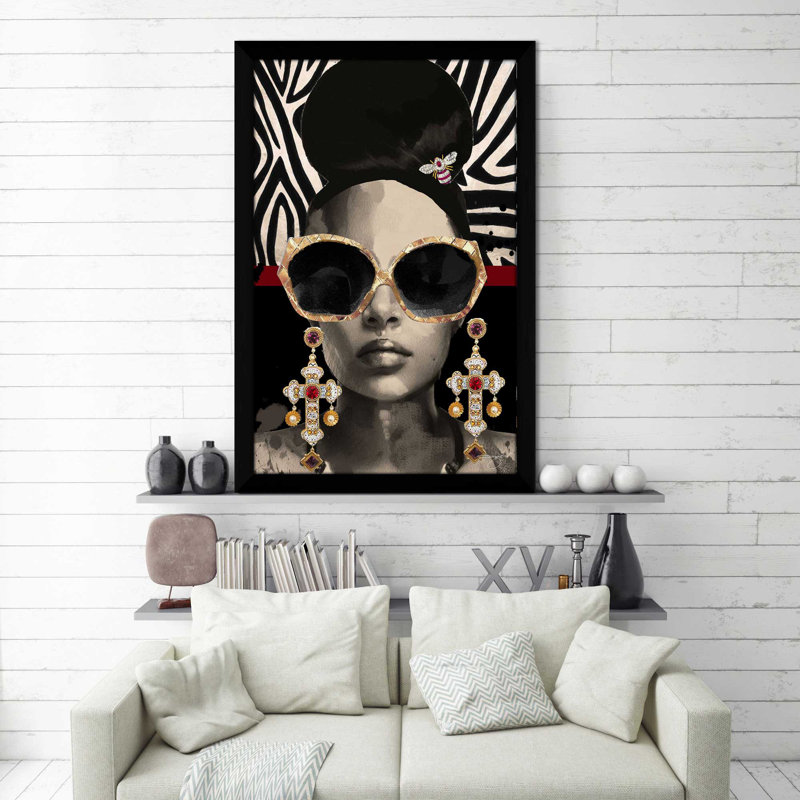 «Afrique Model 4 (Vertical)» par Jodi - impression, Impression encadrée, H 39,5 po x l 27,5 po, Noir