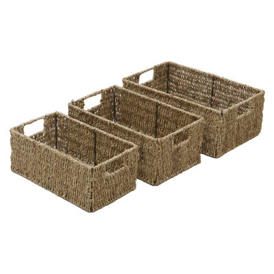 JVL Seagrass Decorative Basket