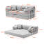 Canapé-lit convertible, canapé-lit pliant en tissu bicolore avec cadre fixe, canapé de plancher-1265095007