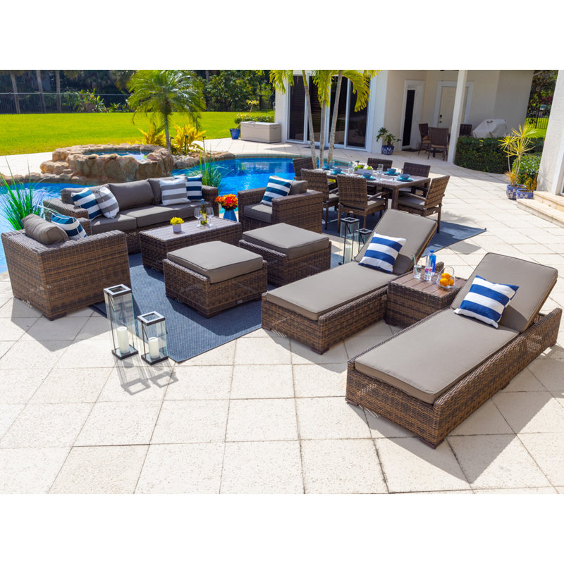Centralmont 15 - Person Patio Conversation Set with Cushions, Sunbrella Canvas Charcoal, Gray