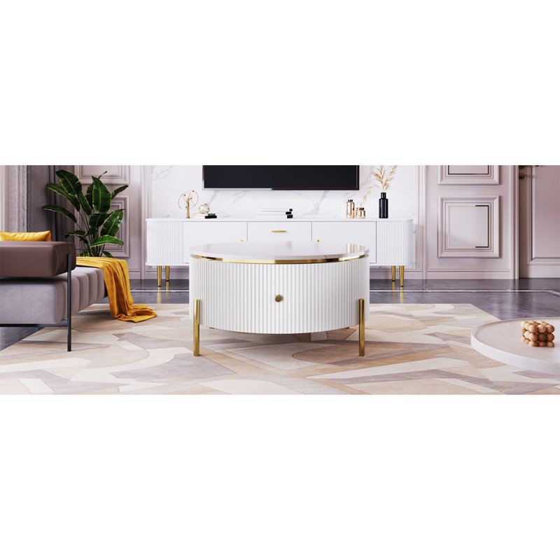 Table basse moderne avec 2 grands tiroirs de rangement Modern (31,5 po)