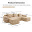 Canapé d'angle modulaire 3 places sans structure, tissu velours côtelé camel Cloud, sans montage, coussins décoratifs, mousse à mémoire de forme haute élasticité, forme en U, camel, assise confortable, large-1285469722