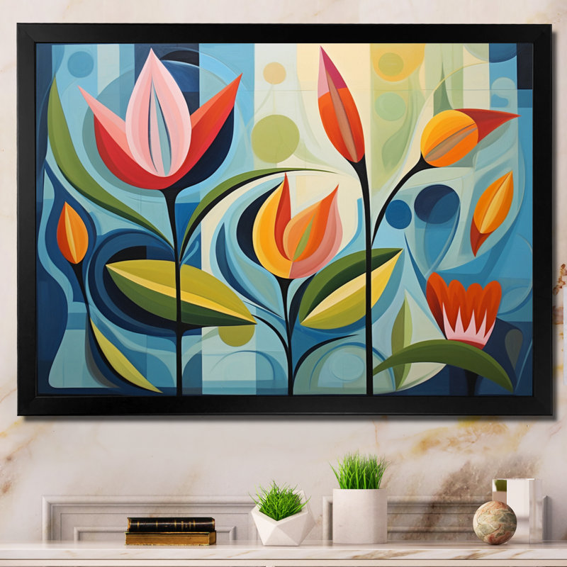Green Mid Century Mod Nature II, reproduction d'art sur toile, Cadre photo unique, H 12 po x l 20 po x P 1 po, Noir
