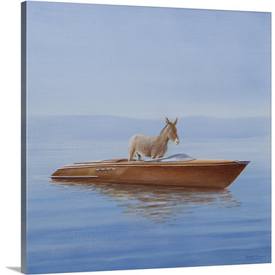 "Mcbryde Donkey in a Riva, 2010" par Lincoln Seligman, reproduction d'art sur toile
