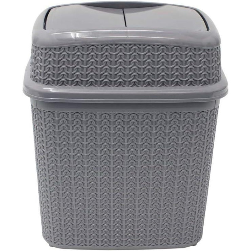 Greydon 10 Litre Touch Top Trash Can, Grey