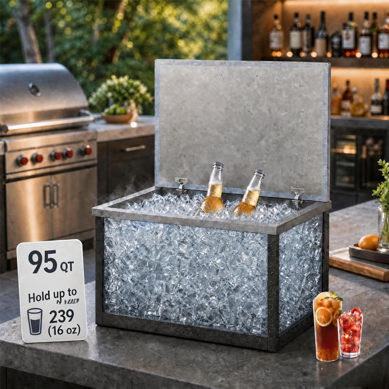 Glacière encastrée de 95 QT, avec couvercle, 95QT