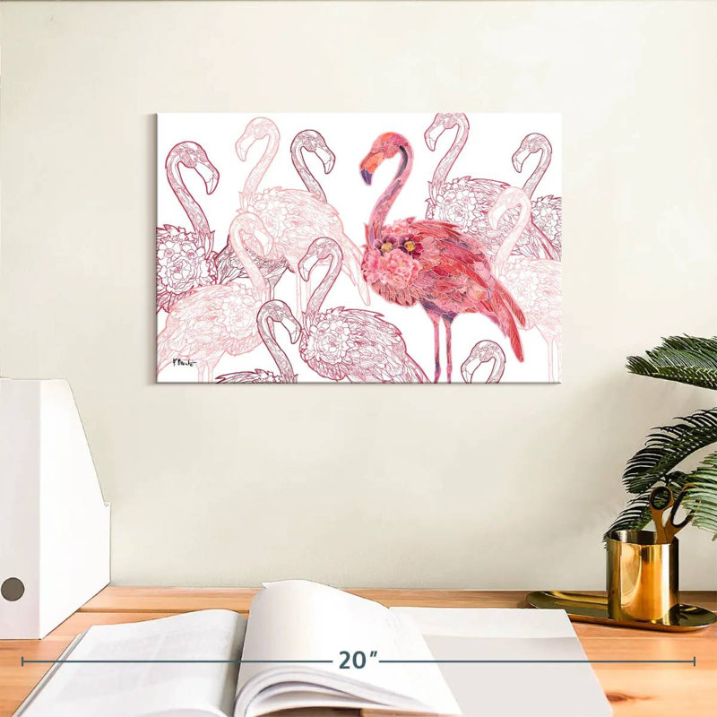 Flamant rose Brampt, H 8 po x l 12 po