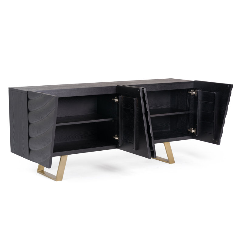 Buffet Alaia, Noir / or brossé