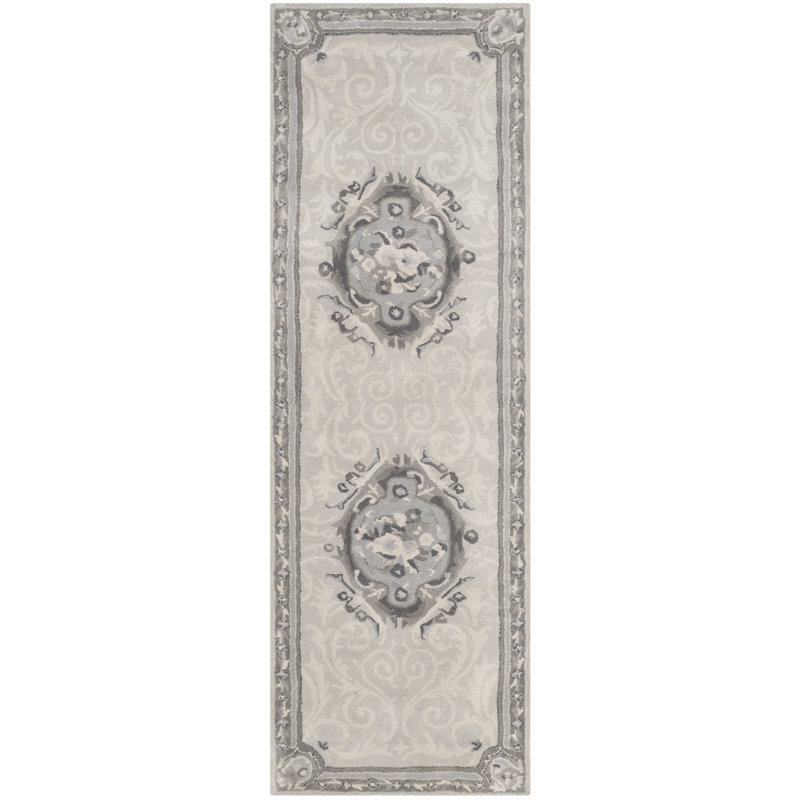 Tapis oriental en laine touffeté à la main Empire, Tapis de couloir beige