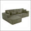 Canapé modulaire de 109 po, canapé modulaire Cloud avec assise profonde, canapé modulaire moderne en L avec méridienne, fauteuils rembourrés pour salon, sans assemblage, (VERT)-109530799