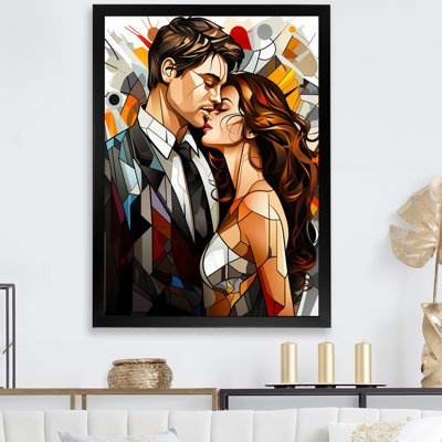 Portrait de couple abstrait en mosaïque