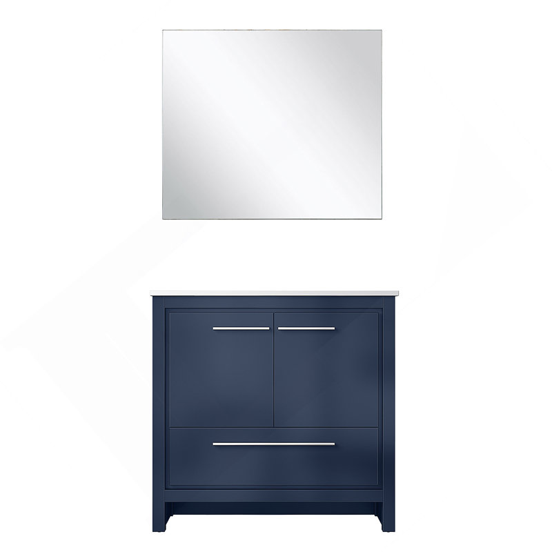 Meuble-lavabo de salle de bain 36 po X P 20 po D, plateau en marbre de culture et Miroir