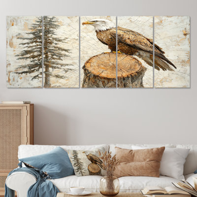 Aigle, esprit du vent dans la forêt - aigle, art mural - ensemble de décoration murale moderne