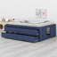 Platform bed with pull-out drawers features vertical panel detailing for modern farmhouse style-1445906736-1445906737