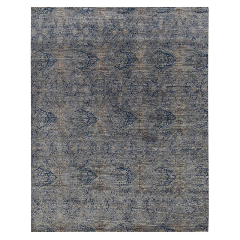Tapis unique en soie nouvel âge 8 pi 9 po x 12 pi Jiair