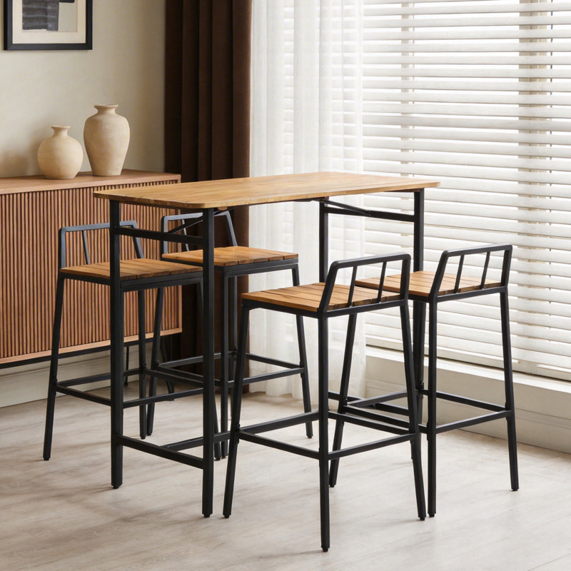 Ensemble de table de bar et tabourets de style industriel