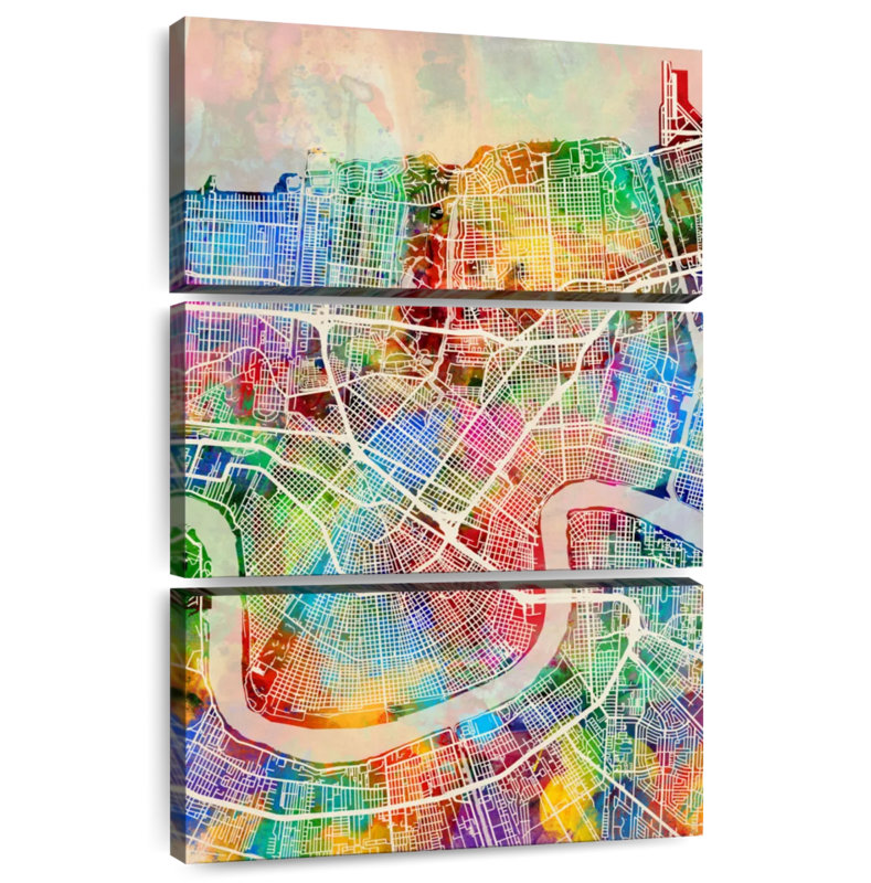 Aliaz New Orleans Street Map VII, H 32 po x l 20 po