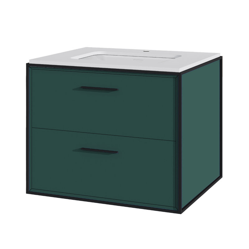 Linea 24'' W Single Vanity, Matte Olive Green, Matte Black, Single-Hole