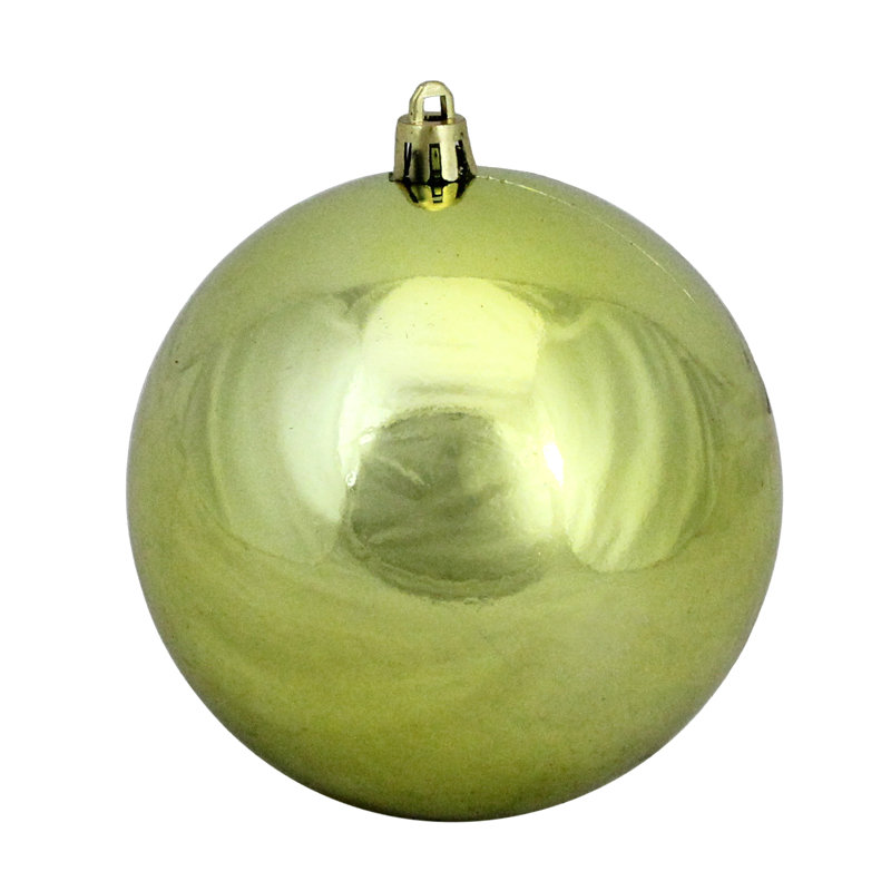 Boule de Noël brillante de couleur kiwi vert incassable 4 po (100mm)