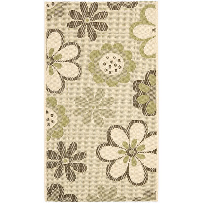 Tapis intérieur / extérieur à motif floral naturel / brun / olive Herefordshire