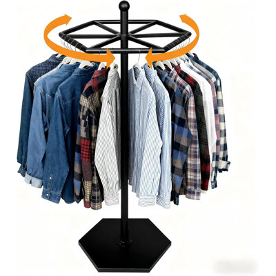 23-Inch Heavy Duty Metal Rotating Round Clothing Racks For Retail & Home